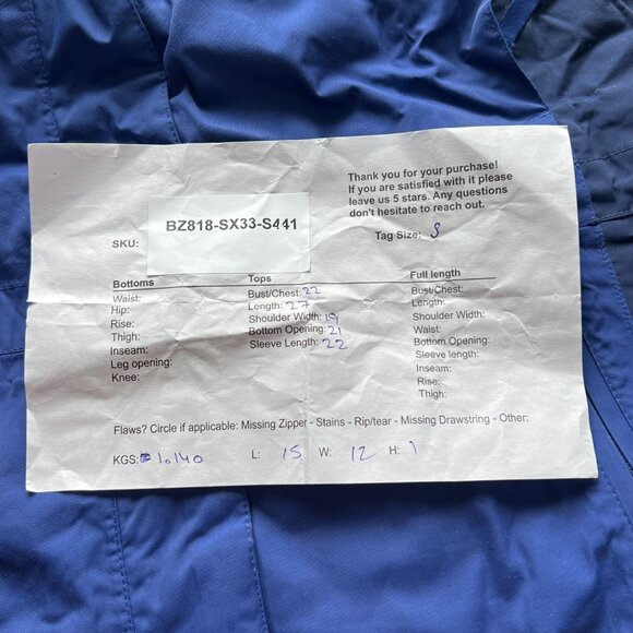 L.L. Bean Vintage Jacket Size Small Hooded Ski Outdoor Winter Snowboarding Blue - Picture 10 of 11